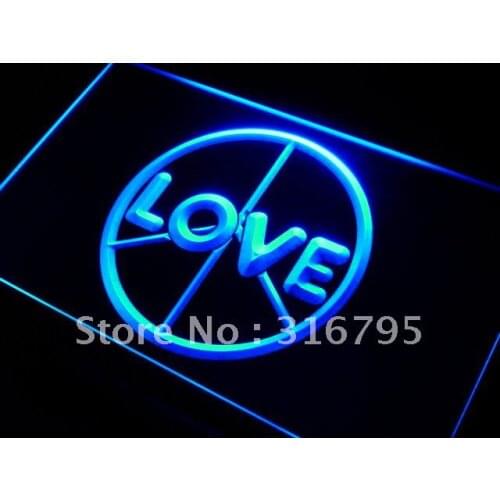 I450 Love Peace Display LED Neon Light Light Signs On/Off Switch 20+ Colors 5 Sizes