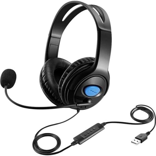 Call Center USB Gaming Headset Adjustable Wired Computer Headphones With Microphone Business Wired Headphones For Laptop PC
