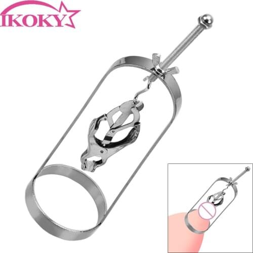 IKOKY Bondage Torture Play Clamps Adjustable Metal Nipple Clips Retention Device Nipple Stimulator Breast massage 1 Pair