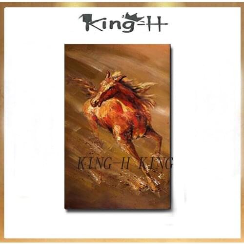 Brown Horse Oil Painting On Canvas Handpainted High Quality Beautiful Horse Picture On Canvas For Living Room Wall Art Decor