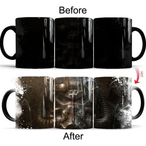 Video Game Fallout 4 Coffee Mug Color Changing Ceramic Creative 350ml Cup Sensitive Magic Mugs Milk Tea Boy Gift Cups
