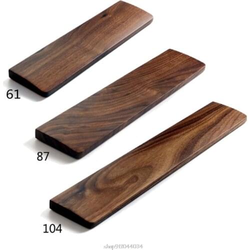 Walnut Wooden Mechanical Keyboard Wrist Rest with Anti-Slip Mat Ergonomic Gaming Desk Wrist Pad Support 61 87 104 Keys D04 20