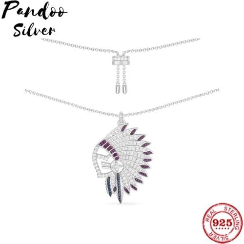 Fashion Charm Sterling Silver Copy 1:1 Copy,Adjustable Feather Headpiece Adjustable Necklace Women 2021 Jewelry Gift With Logo