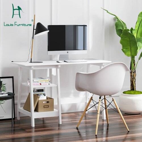 Louis Fashion Office Tables Modern Simple White Desktop Computer Nordic Minimalist Home Student Writing