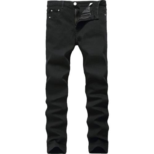 Mens casual Japanese and Korean jeans classic cotton trousers plus size