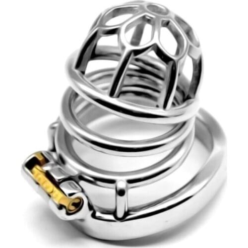 Male Chastity Device Removable Penis Cock Cage Metal Chastity Lock Arc Ring Sex Product Adult Toys for Men G264A