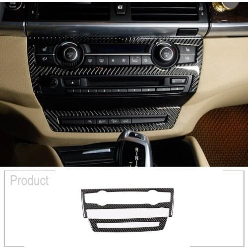 Soft Carbon Fiber Car Air Conditioning Volume Adjustment Frame Trim Stickers For BMW X5 E70 X6 E71 2008-2013