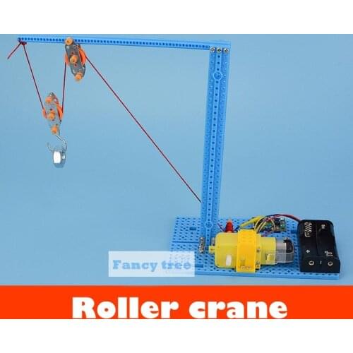 Students physical Tecnologia science pulley block crane materials diy kit Easy to install Exercise students hands-on steam toy