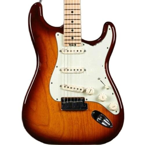 High quality FDST-1103 brown burst color solid Ash body white pickguard maple frtboard Elite electric guitar, Free shipping