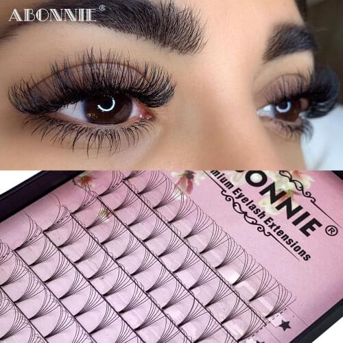 New Style Russian Volume Fans Pre Made Fans Black 12 Rows 0.07/0.10 Hand Mink Eyelash Extension Black Faux