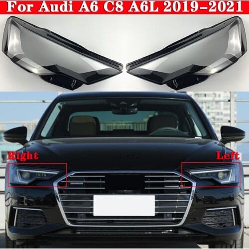 Car Front Headlight Cover For Audi C8 A6L 2019-2021 Lampshade Lampshade Lampcover Head Lamp light covers glass Lens Shell Caps