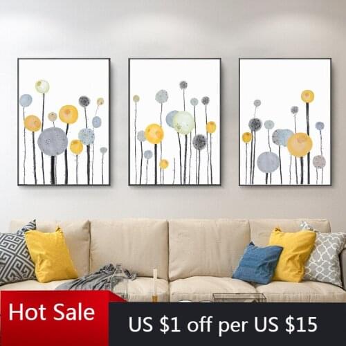 Yellow Flower Posters And Prints Plant Wall Decor Wall Art Canvas Paintings Modern Poster Nordic Decoration Home