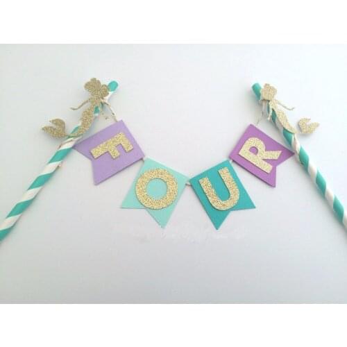 Under the Sea Mermaid Cake Topper. Birthday Cake Decoration. Photo Prop. Gold Glitter Mermaid Party. Party Decorations