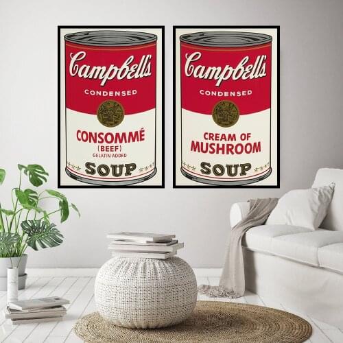 The Print Poster On Canvas Painting Andy Warhol Tomato Beef Soup Art Decorative Abstract Wall Picture For Living Room Home Decor