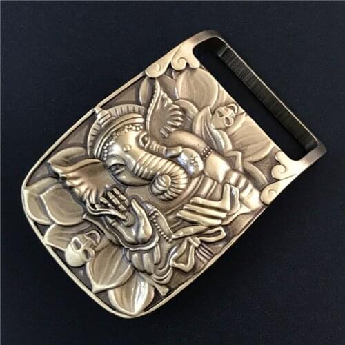 Solid Brass Elephant Belt Buckle Cowboy Jeans Belt Diy Accessories TOP Quality Mens Belts Luxury Punk Buckle Male Strap BK0072