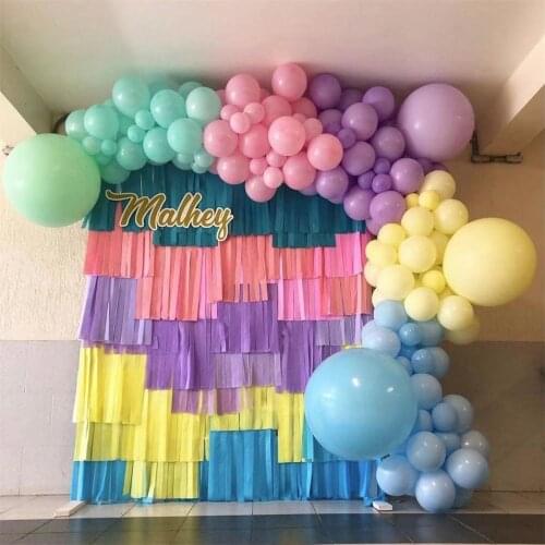 121pcs Multicolor Pastel Balloons Garland Wedding Macaron Rainbow Party Balloon Backdrop Decoration