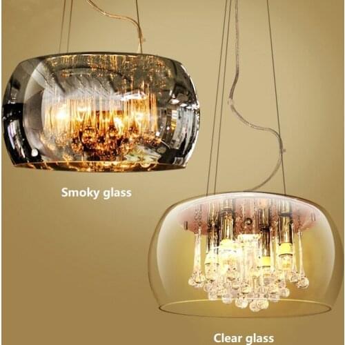 Free Shipping Nordic glass pendant lamp Crystal Hanging Light Home Light Fixtures Decor Luminaire LED E14 luxury pendant lamps