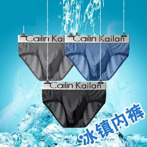 3pcs/lot Men Underwear Man Briefs Summer Ice Network Mesh Breathable Sexy Youth Briefs Bamboo Ventilate Shorts three shorts Cosy