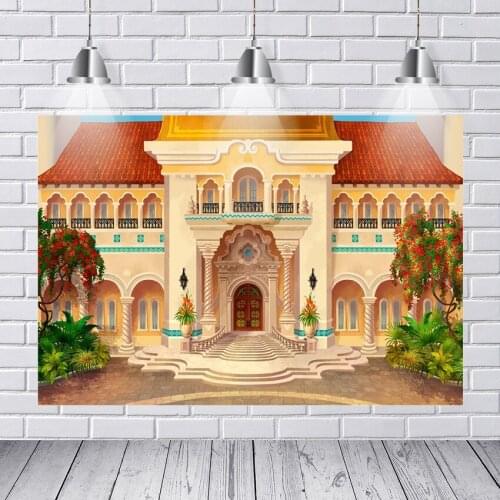 Background Photography Avalor Elena Palace Entrance Flowers Garden Arch Porch Custom Photo Studio Backdrop Background Vinyl