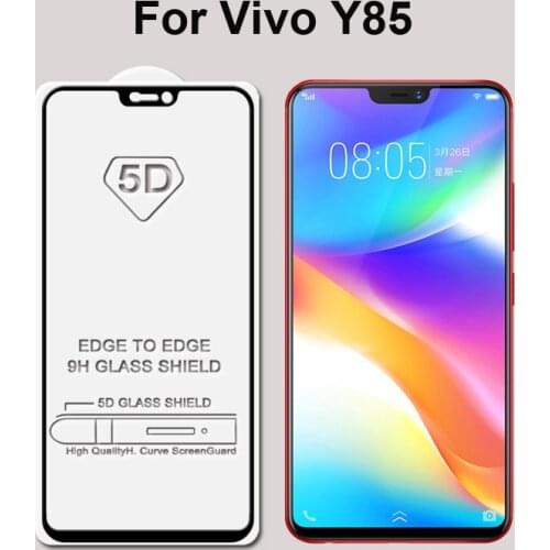 For Vivo Y85 High Quality Explosion-proof Tempered Glass Full Cover Screen Protector Film VivoY85 White Black Color Glass Film