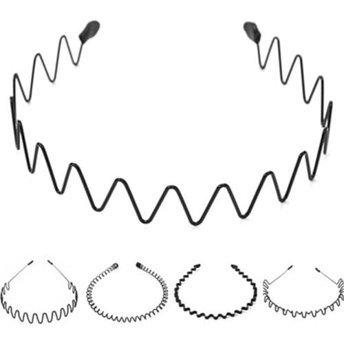 New Iron Hair Holders Simple Black Colours Wave Style Accessories Fashion Good Quality Headwear For Women Girls Men