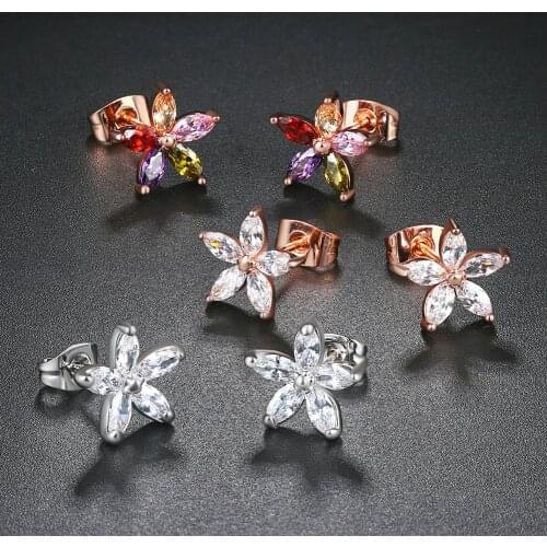 Top Quality Wintersweet Rose Gold Color Stud Earrings Genuine Austrian Crystal ZYE062 ZYE007 ZYE008