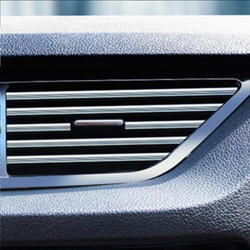 10 Pieces Car-styling Chrome Styling Moulding Car Air Vent Trim Strip Air Conditioner Outlet Grille Decoration Car Interior