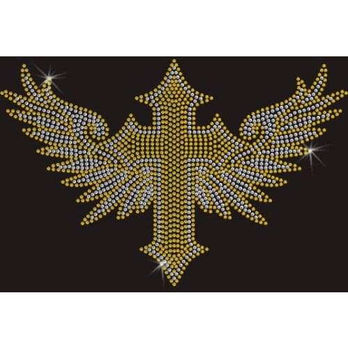 2pc/lot Wings Iron On Hotfix Rhiestone Transfer Applique hot fix rhinestone patches iron on crystal transfers design