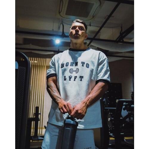 2021 mens Gyms casual Clothing fitness outdoors Running t shirt man O-neck cotton Sport shirts gym training short sleeve