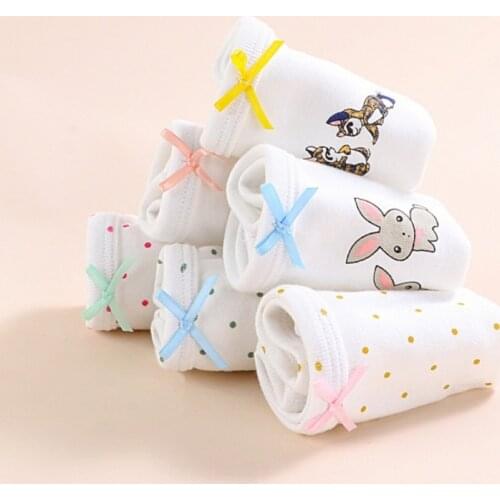 3pc/lot Cotton Briefs for Kid Girls Cartoon Soft Underwear Dot Panties Children Panties Teenage Comfortable Underpants 1-10T