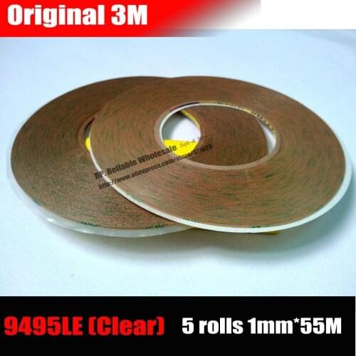 5 Rolls (1mm*55M*0.17mm) Original 3M Strong Bond Double Sided Adhesive Tape for ipad Samsung, Android phone Tablet Display Panel