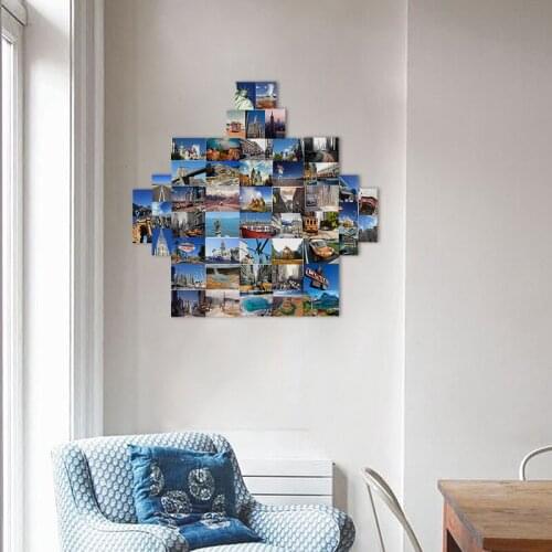 50Pcs Liberty goddess Aesthetic Pictures Kits modern building Style Photo Collection Girl & Boy Teens Room Decoration Sticker