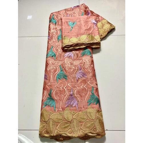 African Brocade Fabrics Swiss Voile Lace In Switzerland French Lace Fabrics Dubai Fabric Nigerian Gele Headtie 7Yards