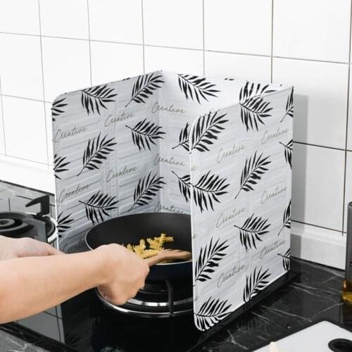 Aluminum Foldable Splatter Screen Kitchen Tool Gas Stove Baffle Plate Frying Pan Oil Splash Protection Screen Kichen Accessories