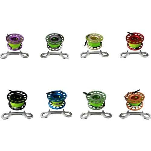 Aluminum Alloy Compact Finger Spool Reel15m High Visibility Guide Line & Double End Bolt Snap Scuba Diving Dive Gear Accessories