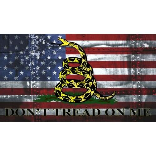 American Flag Don't Tread on Me Gadsden Distressed Bumper Sticker Vinyl Decal Tuning Laptop Trunk Waterproof PVC