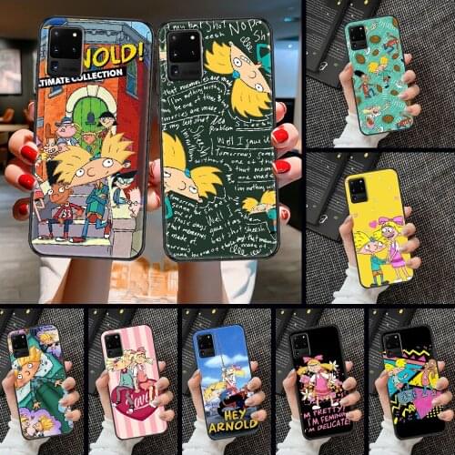 Hey Cartoon Arnold Phone case For Samsung Galaxy Note 4 8 9 10 20 S8 S9 S10 S10E S20 Plus UITRA Ultra black fashion shell art