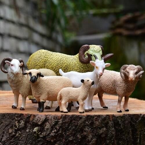 Goat Sheep Simulation Animal Model Solid Wild подсвечник Doll Plastic Ornaments рождество Childrens Toys Room Decoration