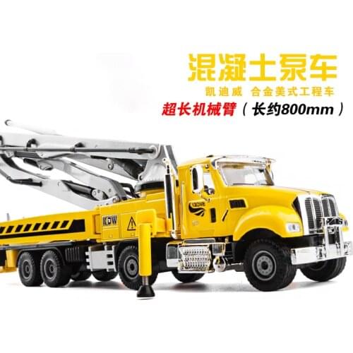 Die-cast 1/55 Scale Alloy Engineering Truck Simulation Concrete Cement Pump Truck Boy Children Gift Metal Truck Toy Car Model
