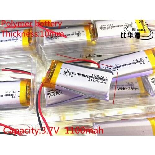 Liter energy battery Good Qulity 3.7V,1100mAH 102247 Polymer lithium ion / Li-ion battery for tablet pc BANK,GPS,mp3,mp4