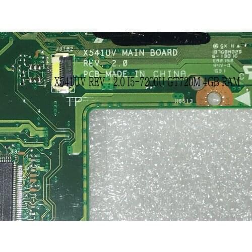 X541UV REV : 2.0 LAPTOP MOTHERBOARD FOR ASUS X541UV MAIN BOARD , I5-7200U GT920M 4GB RAM.COMPARE PLEASE