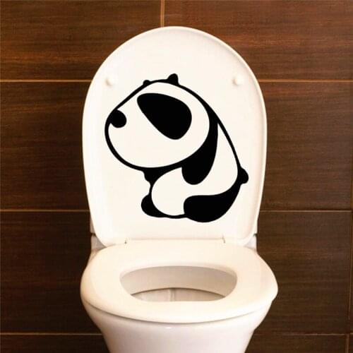 Cute panda wall stickers for bathroom toilet living room decoration cartoon animal wall decals vinyl art sticker diy wall poster
