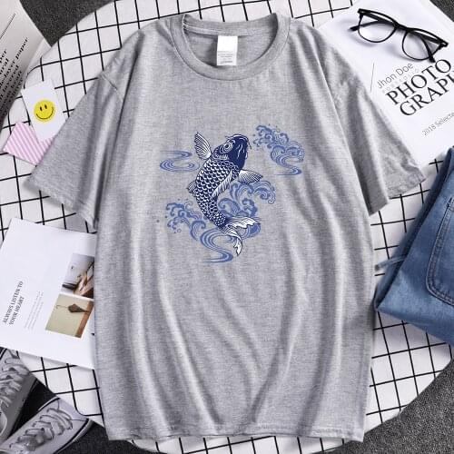 Cartoon Carp Harajuku Mens T Shirts Harajuku Fashion Tshirt Summer 2020 Hip Hop Street Tops Brand Casual Male Tee Shirts