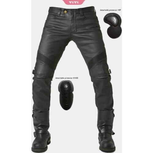 Winter New Mens Windproof Car Pants Retro Casual Denim Trousers With Upgraded Protective Gear