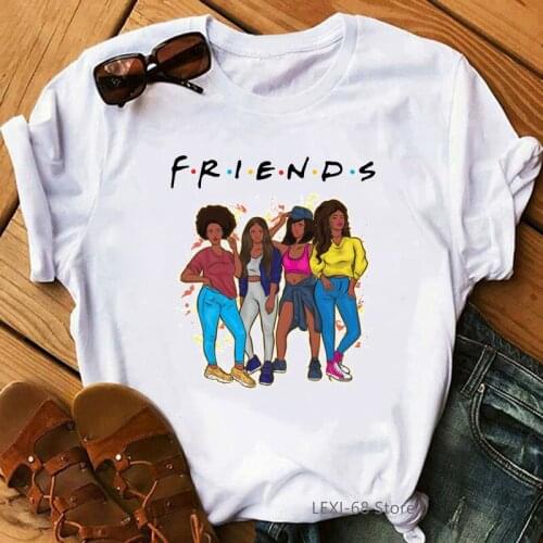 2021 new arrival best friend t shirts graphic tee women black Africa girls tshirt femme Melanin Poppin shirt female t-shirt tops