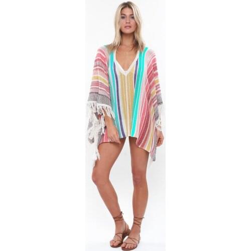 New Women Bikini Cover Up Swimsuit Bathing Suit Tassel Swimming Dress Boho Brazilian Cover Up Beachwear Beach Dress