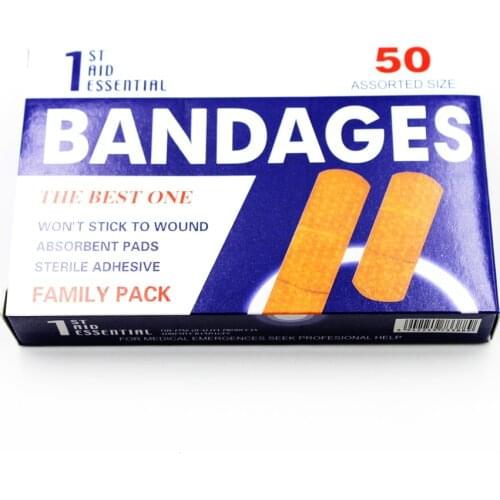 50pcs/lot First aid Waterproof Breathable Transparent Band Aid For Family Hemostasis Adhesive Bandages First Aid Emergency Kit
