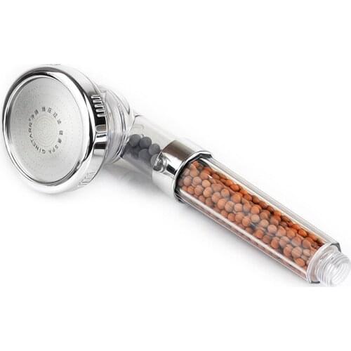 Adjustable shower head 3 modes hydrotherapy shower head automatic booster shower head with negative ion active ceramic ball