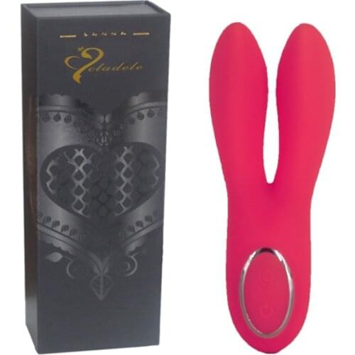 Pink Female Masturbator Bunny Ears Rechargeable Silicone Clitoral Vibrator Erotic G spot Sex Toys for woman Products