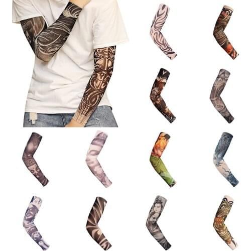 1PC Breathable 3D Tattoo UV Protection Arm Sleeve Arm Warmers Cycling Sun Protective Covers Quick Dry Summer Cooling Sleeves